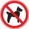 Запрещается вход (проход) с животными. Запрещающий знак.