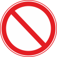 Запрещение (прочие опасности или опасные действия). Запрещающий знак.