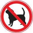 Запрещается вход (проход) с животными. Запрещающий знак.