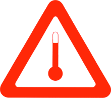 K3 - Предупреждающий знак для опасных грузов, которые перевозят при повышенной температуре